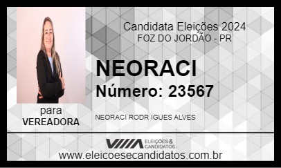 Candidato NEORACI 2024 - FOZ DO JORDÃO - Eleições