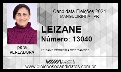 Candidato LEIZANE 2024 - MANGUEIRINHA - Eleições