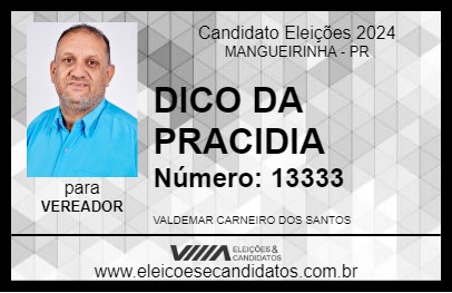 Candidato DICO DA PRACIDIA 2024 - MANGUEIRINHA - Eleições