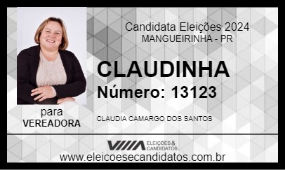 Candidato CLAUDINHA 2024 - MANGUEIRINHA - Eleições