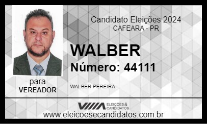 Candidato WALBER 2024 - CAFEARA - Eleições