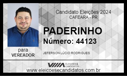 Candidato PADERINHO 2024 - CAFEARA - Eleições