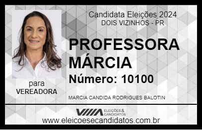 Candidato PROFESSORA MÁRCIA 2024 - DOIS VIZINHOS - Eleições