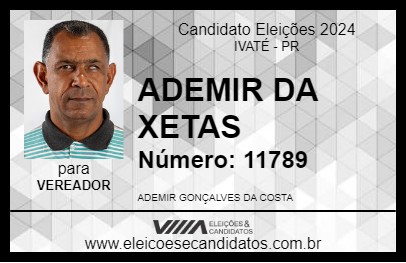 Candidato ADEMIR DA XETAS 2024 - IVATÉ - Eleições