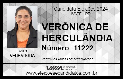 Candidato VERÔNICA DE HERCULÂNDIA 2024 - IVATÉ - Eleições