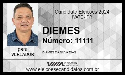 Candidato DIEMES 2024 - IVATÉ - Eleições