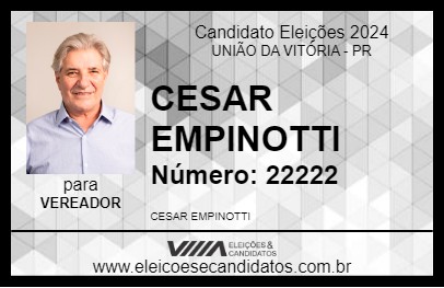 Candidato CESAR EMPINOTTI 2024 - UNIÃO DA VITÓRIA - Eleições