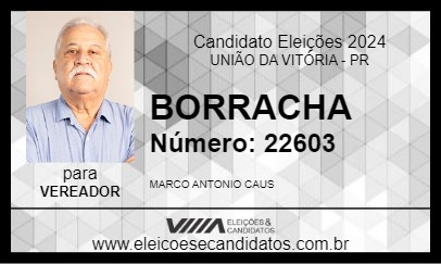 Candidato BORRACHA 2024 - UNIÃO DA VITÓRIA - Eleições