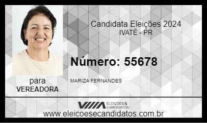 Candidato MARIZA FELITO 2024 - IVATÉ - Eleições