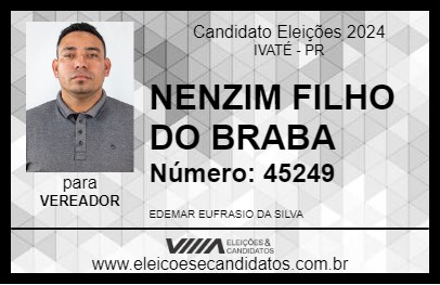 Candidato NENZIM FILHO DO BARBA 2024 - IVATÉ - Eleições