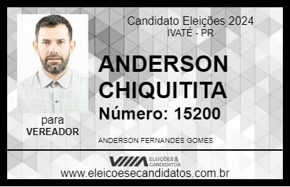 Candidato ANDERSON CHIQUITITA 2024 - IVATÉ - Eleições