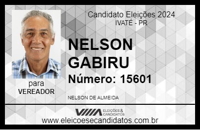 Candidato NELSON GABIRU 2024 - IVATÉ - Eleições