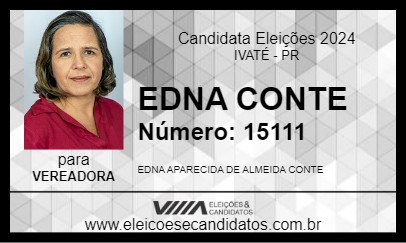 Candidato EDNA CONTE 2024 - IVATÉ - Eleições