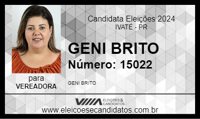 Candidato GENI BRITO 2024 - IVATÉ - Eleições