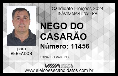 Candidato NEGO DO CASARÃO 2024 - INÁCIO MARTINS - Eleições