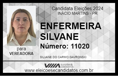 Candidato ENFERMEIRA SILVANE 2024 - INÁCIO MARTINS - Eleições