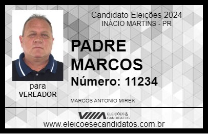 Candidato PADRE MARCOS 2024 - INÁCIO MARTINS - Eleições