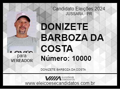 Candidato DONIZETE BARBOZA DA COSTA 2024 - JUSSARA - Eleições