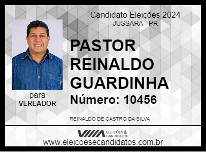 Candidato PASTOR REINALDO  GUARDINHA 2024 - JUSSARA - Eleições