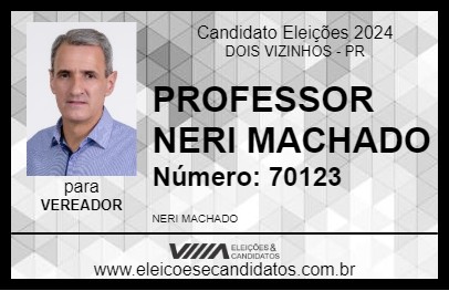 Candidato PROFESSOR NERI MACHADO 2024 - DOIS VIZINHOS - Eleições