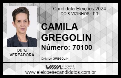 Candidato CAMILA GREGOLIN 2024 - DOIS VIZINHOS - Eleições