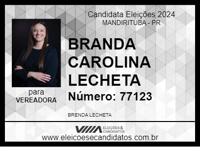 Candidato BRENDA LECHETA 2024 - MANDIRITUBA - Eleições