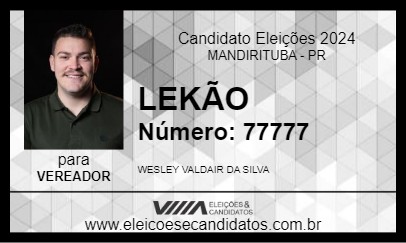 Candidato LEKÃO 2024 - MANDIRITUBA - Eleições