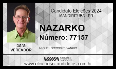 Candidato NAZARKO 2024 - MANDIRITUBA - Eleições