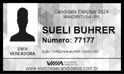 Candidato SUELI BUHRER 2024 - MANDIRITUBA - Eleições