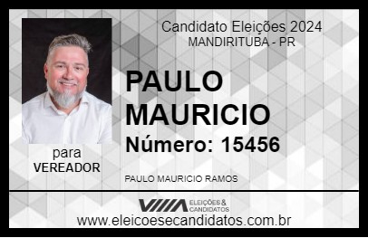 Candidato PAULO MAURICIO 2024 - MANDIRITUBA - Eleições