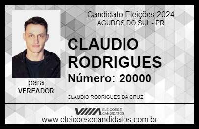 Candidato CLAUDIO NOSSOL 2024 - AGUDOS DO SUL - Eleições