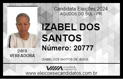 Candidato IZA DO ADÃO 2024 - AGUDOS DO SUL - Eleições