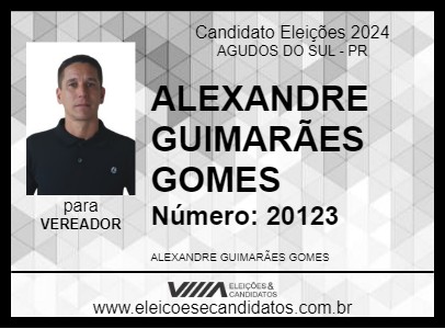 Candidato ALEXANDRE PEIXINHO 2024 - AGUDOS DO SUL - Eleições