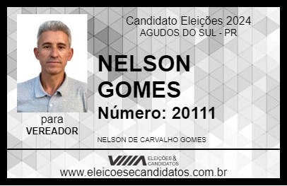 Candidato NELSON GOMES 2024 - AGUDOS DO SUL - Eleições