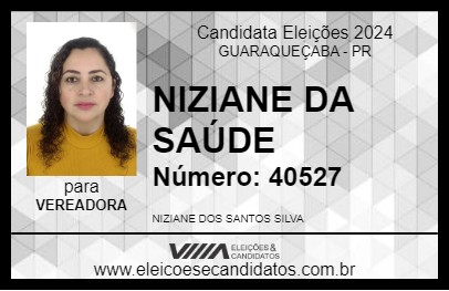 Candidato NIZIANE DA SAÚDE 2024 - GUARAQUEÇABA - Eleições