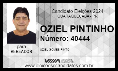 Candidato OZIEL PINTINHO 2024 - GUARAQUEÇABA - Eleições