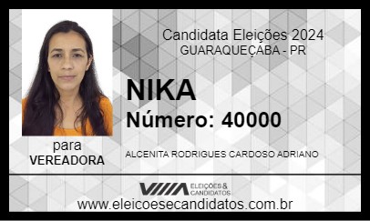 Candidato NIKA 2024 - GUARAQUEÇABA - Eleições