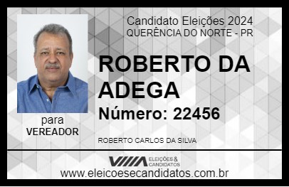 Candidato ROBERTO DA ADEGA 2024 - QUERÊNCIA DO NORTE - Eleições