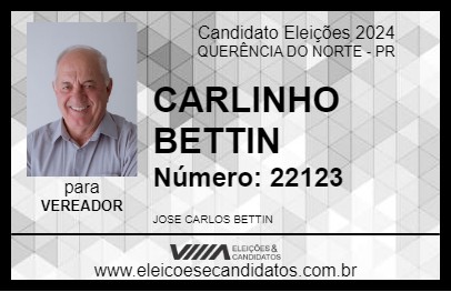 Candidato CARLINHO BETTIN 2024 - QUERÊNCIA DO NORTE - Eleições