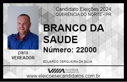 Candidato BRANCO DA SAUDE 2024 - QUERÊNCIA DO NORTE - Eleições