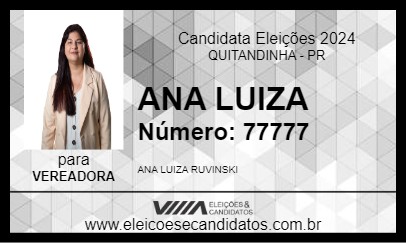 Candidato ANA RUVINSKI 2024 - QUITANDINHA - Eleições