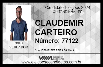 Candidato CLAUDEMIR CARTEIRO 2024 - QUITANDINHA - Eleições