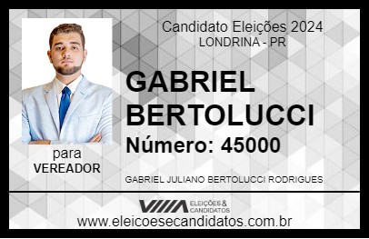 Candidato GABRIEL BERTOLUCCI 2024 - LONDRINA - Eleições