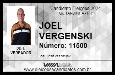 Candidato JOEL VERGENSKI 2024 - QUITANDINHA - Eleições