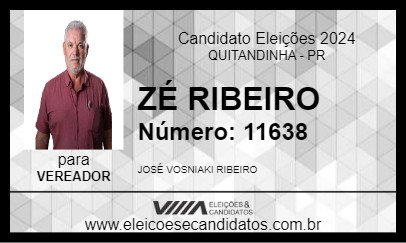 Candidato ZÉ RIBEIRO 2024 - QUITANDINHA - Eleições