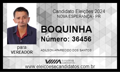 Candidato BOQUINHA 2024 - NOVA ESPERANÇA - Eleições