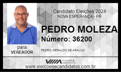 Candidato PEDRO MOLEZA 2024 - NOVA ESPERANÇA - Eleições