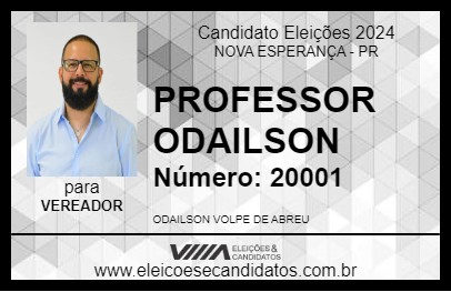 Candidato PROFESSOR ODAILSON 2024 - NOVA ESPERANÇA - Eleições