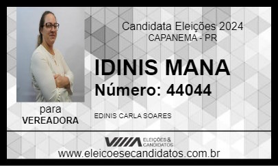 Candidato IDINIS MANA 2024 - CAPANEMA - Eleições