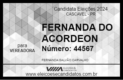 Candidato FERNANDA DO ACORDEON 2024 - CASCAVEL - Eleições